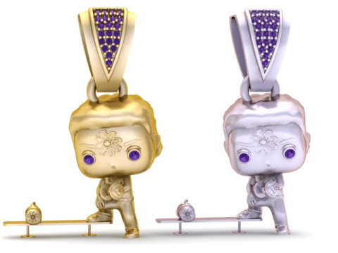 Simpatico modello stampabile 3D con pendente a forma di robot Modello di stampa 3D