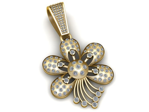 Flower Pendant 3D Printable Model 3D Print Model