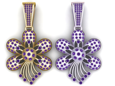 Flower Pendant 3D Printable Model 3D Print Model