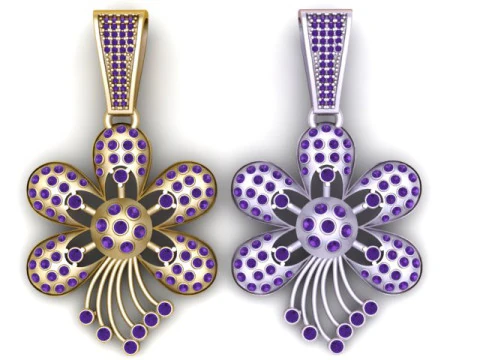 Flower Pendant 3D Printable Model 3D Print Model
