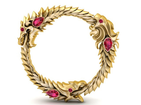 Dragon Circle Pendant 3D Printable Model 3D Print Model