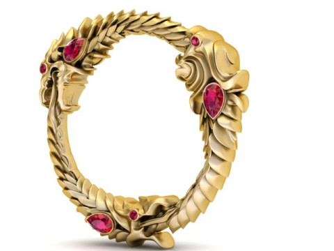 Modelo para impressão 3D de pingente de círculo de dragão Modelo de Impressão 3D