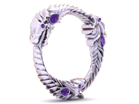 Modelo para impressão 3D de pingente de círculo de dragão Modelo de Impressão 3D