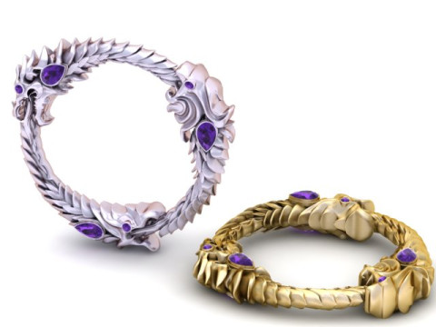 Modelo para impressão 3D de pingente de círculo de dragão Modelo de Impressão 3D