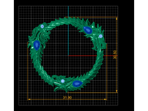 Dragon Circle Pendant 3D Printable Model 3D Print Model