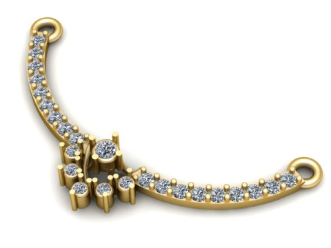 Elmas Kavisli Kolye 3D Yazdırılabilir Model 3D Baskı Modeli