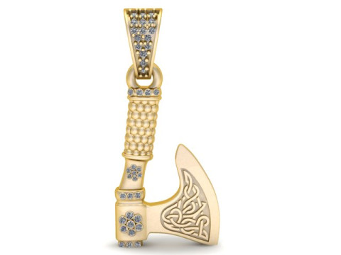 Modèle imprimable en 3D de pendentif hache viking Modèles 3D en vedette