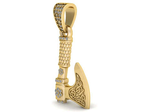 Model Cetak 3D Liontin Kapak Viking Model Cetak 3D