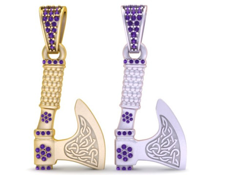 Model Cetak 3D Liontin Kapak Viking Model Cetak 3D