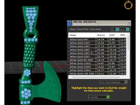 Model Cetak 3D Liontin Kapak Viking Model Cetak 3D