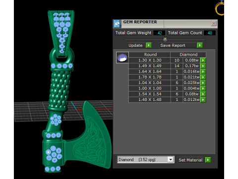Model Cetak 3D Liontin Kapak Viking Model Cetak 3D