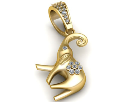 大象吊坠 3D 打印模型 3D 打印模型