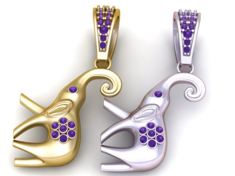 大象吊坠 3D 打印模型 3D 打印模型