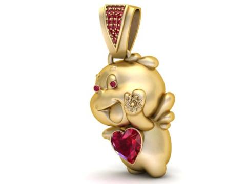 Кулон с милым сердечком 3D модель для печати 3D Принт Модель