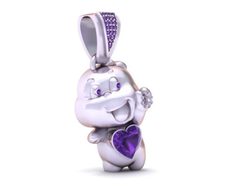 Кулон с милым сердечком 3D модель для печати 3D Принт Модель