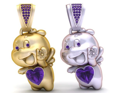 Cute Heart Character Pendant 3D Printable Model 3D Print Model