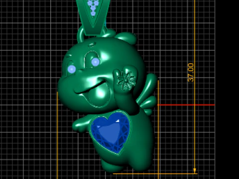 Cute Heart Character Pendant 3D Printable Model 3D Print Model