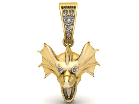 Model Cetak 3D Liontin Kepala Naga Model Cetak 3D