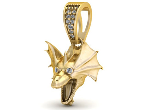 Modelo para impressão 3D com pingente de cabeça de dragão Modelo de Impressão 3D
