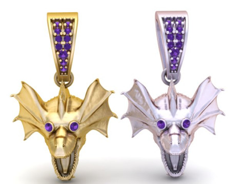 Modelo para impressão 3D com pingente de cabeça de dragão Modelo de Impressão 3D