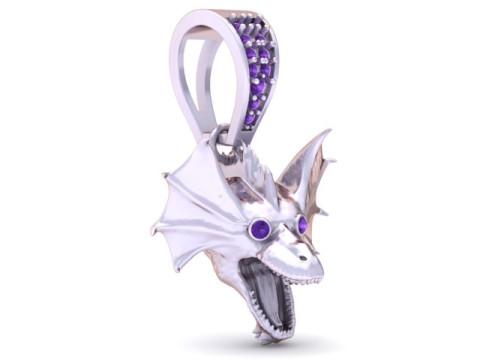 Modelo para impressão 3D com pingente de cabeça de dragão Modelo de Impressão 3D