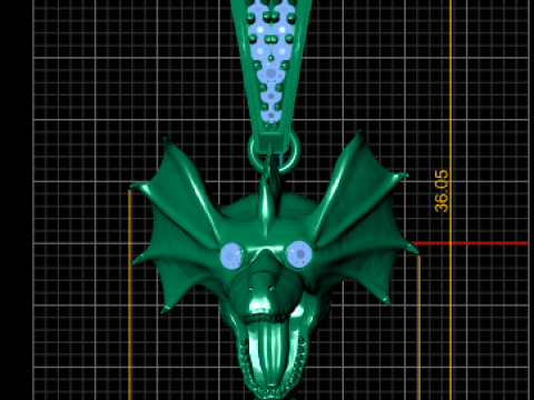Modelo para impressão 3D com pingente de cabeça de dragão Modelo de Impressão 3D