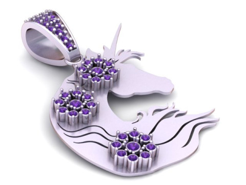 Einhorn-Anhänger 3D-druckbares Modell 3D Druckmodell