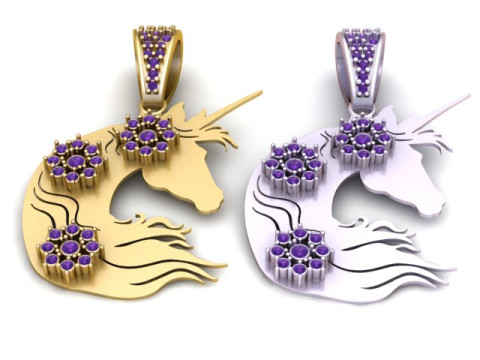 Einhorn-Anhänger 3D-druckbares Modell 3D Druckmodell