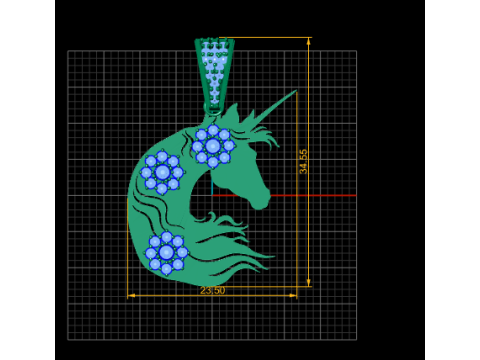 Einhorn-Anhänger 3D-druckbares Modell 3D Druckmodell
