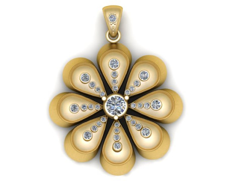 花吊坠 3D 打印模型 3D 打印模型