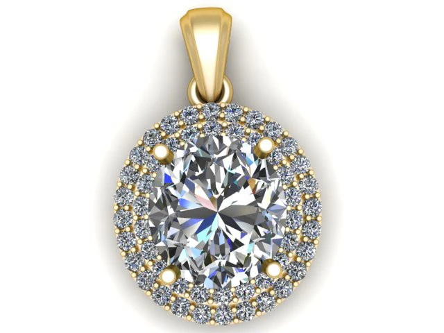 Halo Diamond Pendant 3D Printable Model 3D Print Model .c4d .max .obj .3ds .fbx .stl .blend 