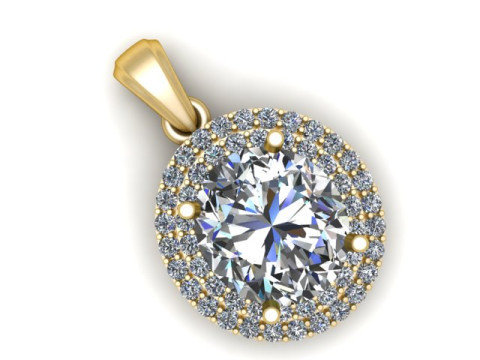 हेलो डायमंड पेंडेंट 3डी प्रिंट करने योग्य मॉडल 3D प्रिंट मॉडल