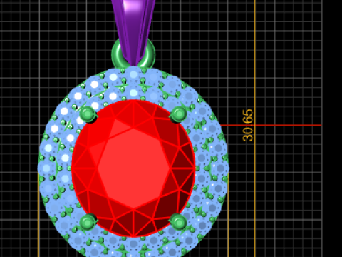 हेलो डायमंड पेंडेंट 3डी प्रिंट करने योग्य मॉडल 3D प्रिंट मॉडल