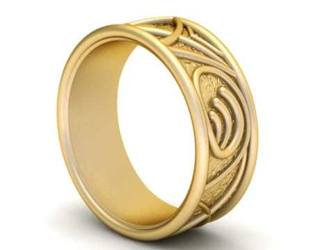 Modello stampabile 3D con anello inciso Modello di stampa 3D