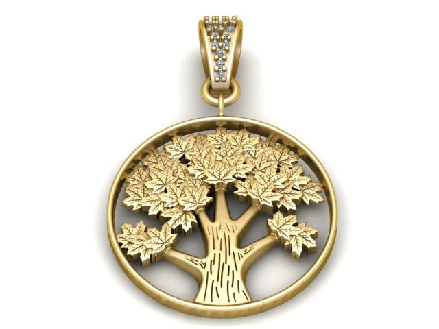 Tree Pendant 3D Printable Model 3D Print Model .c4d .max .obj .3ds .fbx .stl .blend 
