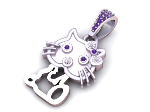 Cat Pendant 3D Printable Model 3D Print Model