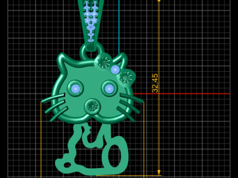 Cat Pendant 3D Printable Model 3D Print Model