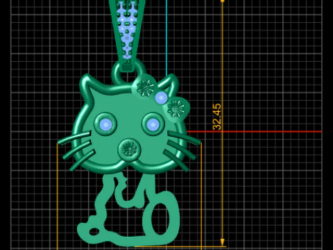 Cat Pendant 3D Printable Model 3D Print Model