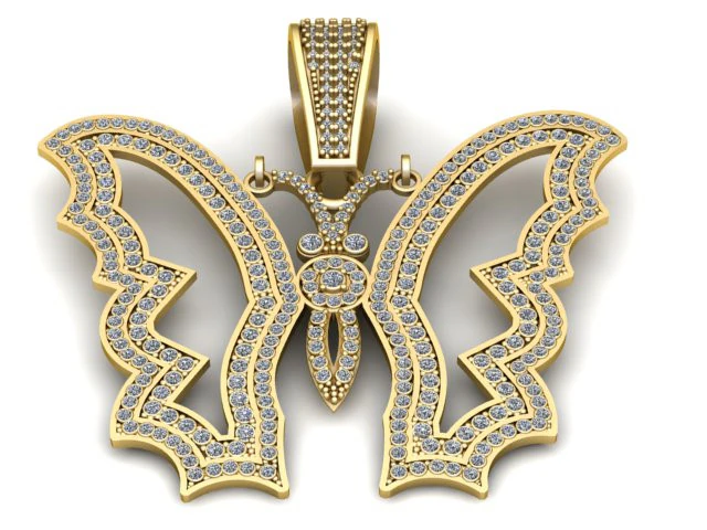 Butterfly Pendant 3D Printable Model 3D Print Model .c4d .max .obj .3ds .fbx .stl .blend 