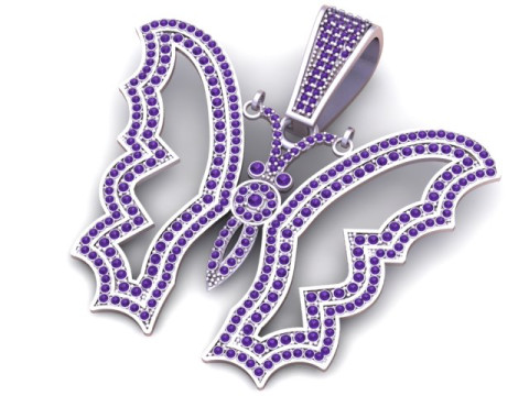 蝴蝶吊坠 3D 打印模型 3D 打印模型