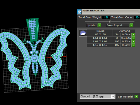 蝴蝶吊坠 3D 打印模型 3D 打印模型