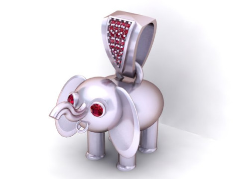 Elegant gouden olifant hanger 3D sieradenmodel 3D printmodel