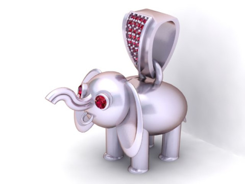 Elegant gouden olifant hanger 3D sieradenmodel 3D printmodel