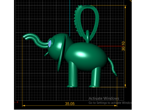 Elegant gouden olifant hanger 3D sieradenmodel 3D printmodel