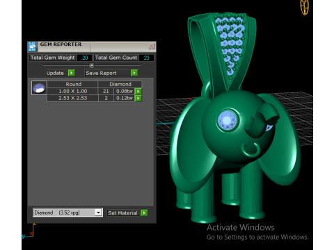 Elegant gouden olifant hanger 3D sieradenmodel 3D printmodel