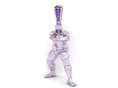 Złoty wisiorek żołnierza wojownika Szczegółowy model biżuterii 3D Model do druku 3D