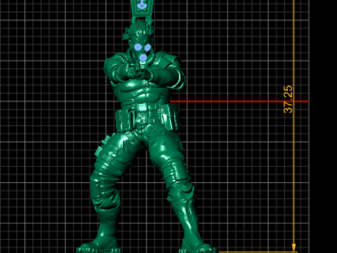 Złoty wisiorek żołnierza wojownika Szczegółowy model biżuterii 3D Model do druku 3D