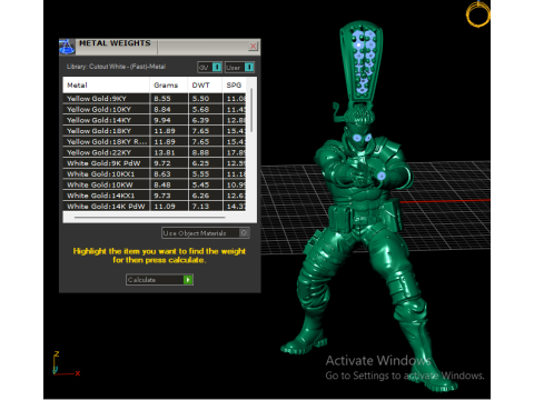 Złoty wisiorek żołnierza wojownika Szczegółowy model biżuterii 3D Model do druku 3D