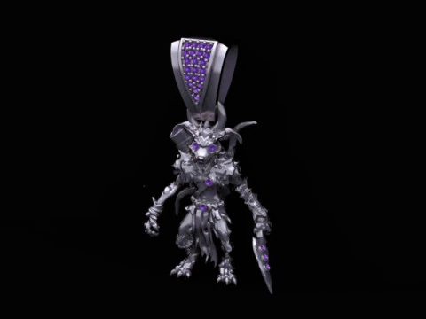 Gold Monster Warrior Pendant Ultra-Detailed 3D Jewelry Model 3D Print Model