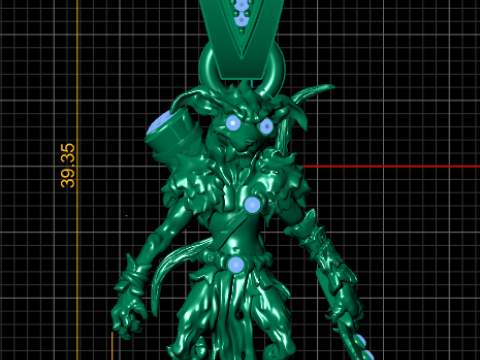 Modelo de joias 3D ultra-detalhado com pingente de guerreiro monstro dourado Modelo de Impressão 3D